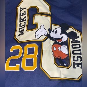 Disney Mickey Mouse Varsity Jacket Letterman Collegiate Blue White 1928 NWOT